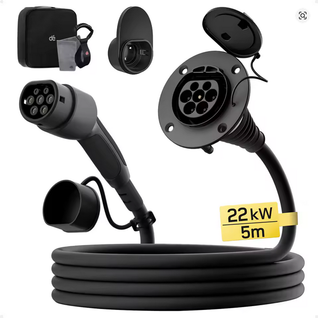 Extensão Cabo Carregamento de 22 Kw - 1 ou 3 Fases - Tipo2 - 5 ou 10 metros 14
