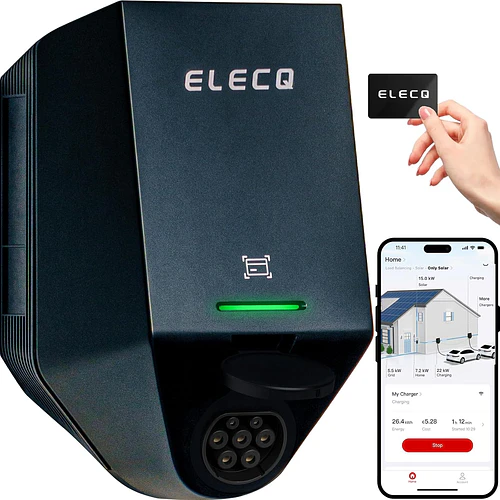 Wallbox 22 kW | 32A | Tomada ou Cabo 5m | App | RFID | OCPP | DLB | Solar