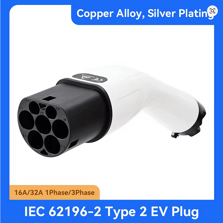 Ficha Connector MENNEKES TIPO 2 - PILE SIDE - Macho - 22 kw Trifasico 3