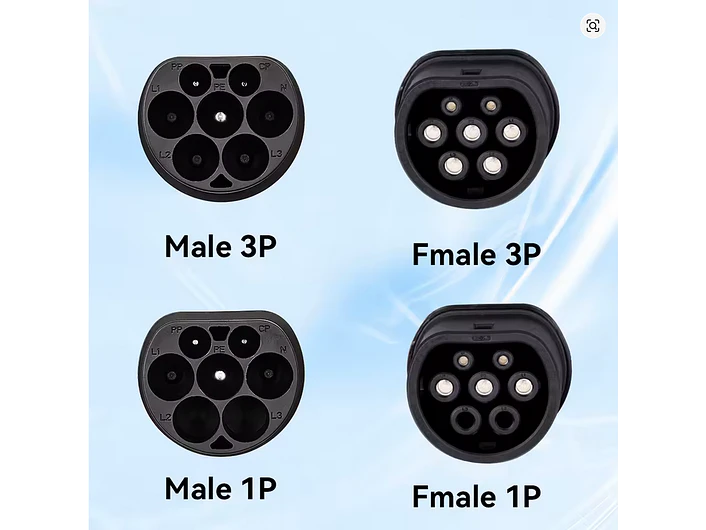 Ficha Connector MENNEKES TIPO 2 - CAR SIDE - Fêmea - 7 kw Monofasico  5