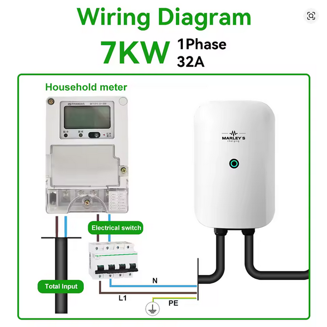 Wallbox Carregador - 7 kw - 32A - C/ CABO Incluido - SEM APP 8