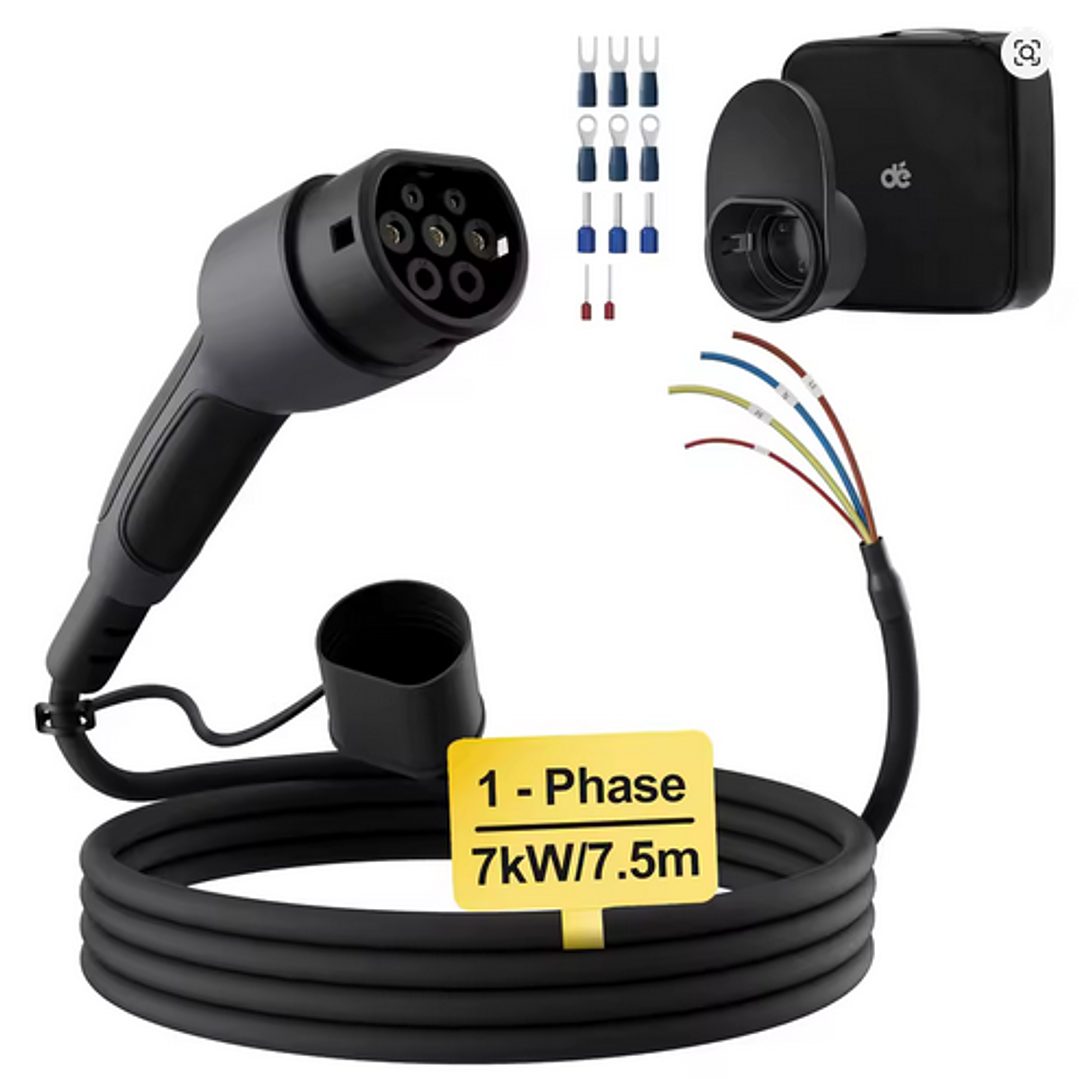 Cabo Carregamento de Substituição de 7 Kw - 32A - Monofasico - 7.5 ou 10 Metros 3