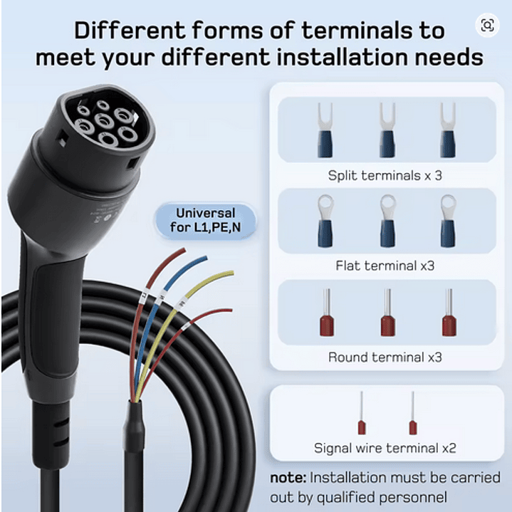 Cabo Carregamento de Substituição de 11 Kw - 16A - Trifasico - 7.5 ou 10 Metros 6