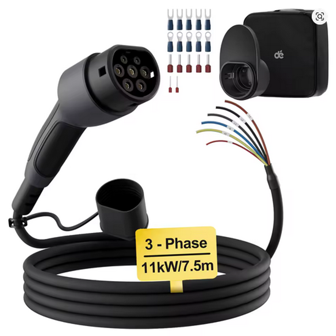 Cabo Carregamento de Substituição de 11 Kw - 16A - Trifasico - 7.5 ou 10 Metros 3