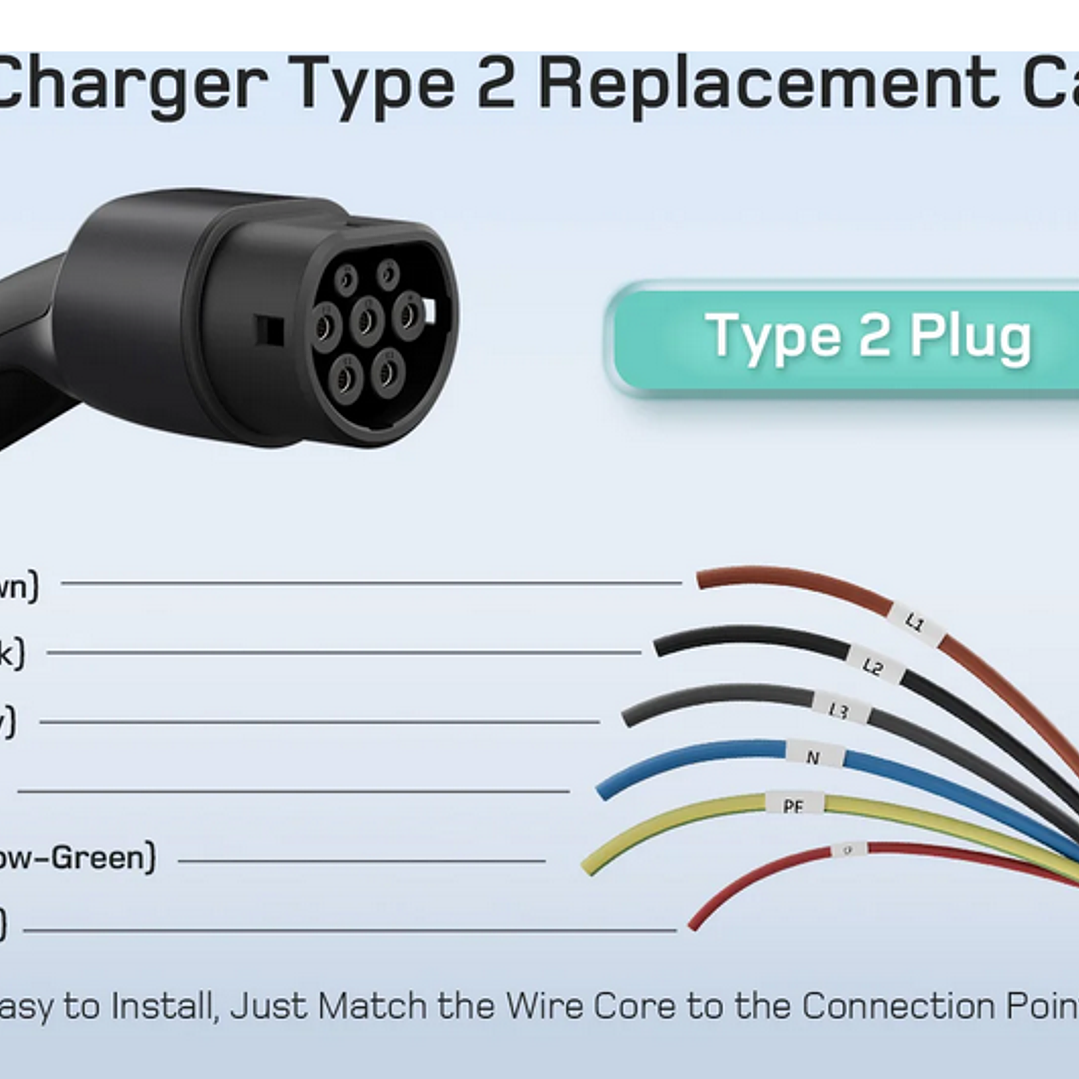 Cabo Carregamento de Substituição de 22 Kw - 32A - Trifasico - 7.5 ou 10 Metros 7
