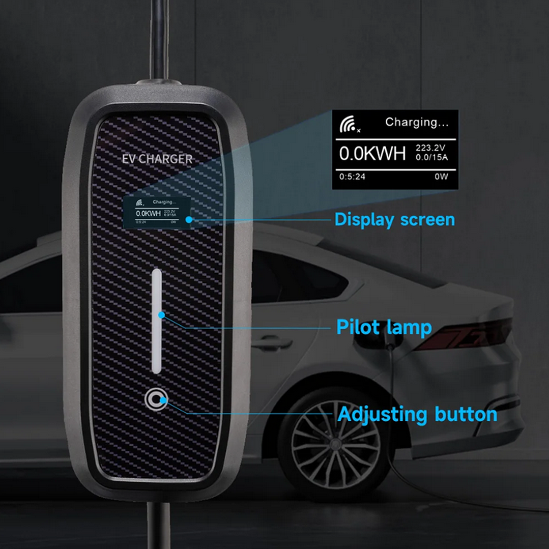 Carregador Portátil 3,5 kw - 16A - WI-FI e APP - 4 Metros Cabo 10