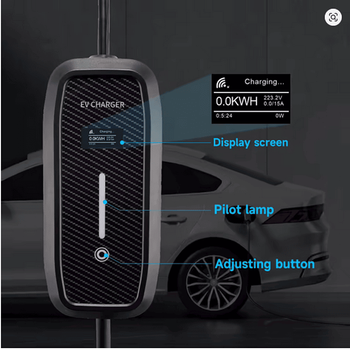 Carregador Portátil 3,5 kw - 16A - WI-FI e APP - 4 Metros Cabo 17