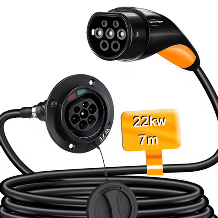 Extensão Cabo Carregamento de 22 Kw - 1 ou 3 Fases - Tipo2 - 5, 7 ou 10 metros 16