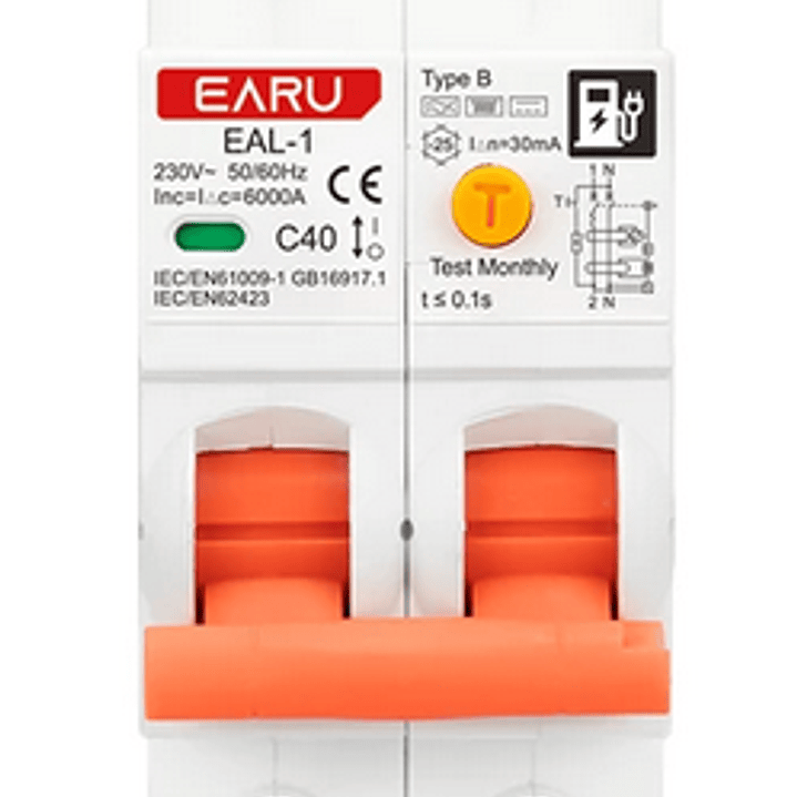 RCBO Diferencial e Disjuntor 2 em 1 - Monofasico - 40a -30 ma - TIPO B 1
