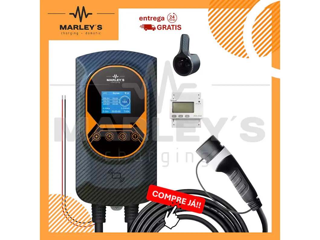 Wallbox 11 kW | 16A | Cabo 5 ou 10m | App Wi-Fi | RFID | Ecrã LCD | DLB - Balanceamento Carga 1