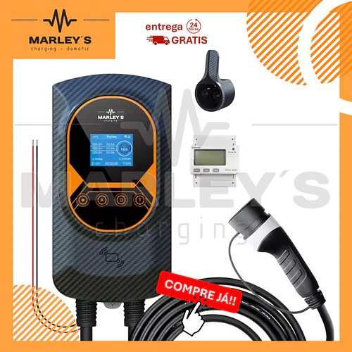 Wallbox 11 kW | 16A | Cabo 5 ou 10m | App Wi-Fi | RFID | Ecrã LCD | DLB - Balanceamento Carga