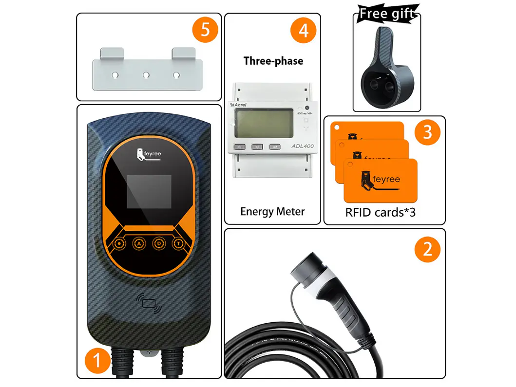 Wallbox 11 kW | 16A | Cabo 5 ou 10m | App Wi-Fi | RFID | Ecrã LCD | DLB - Balanceamento Carga 5
