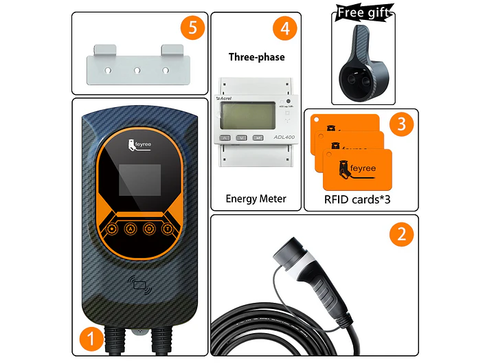 Wallbox 11 kW | 16A | Cabo 5 ou 10m | App Wi-Fi | RFID | Ecrã LCD | DLB - Balanceamento Carga 5