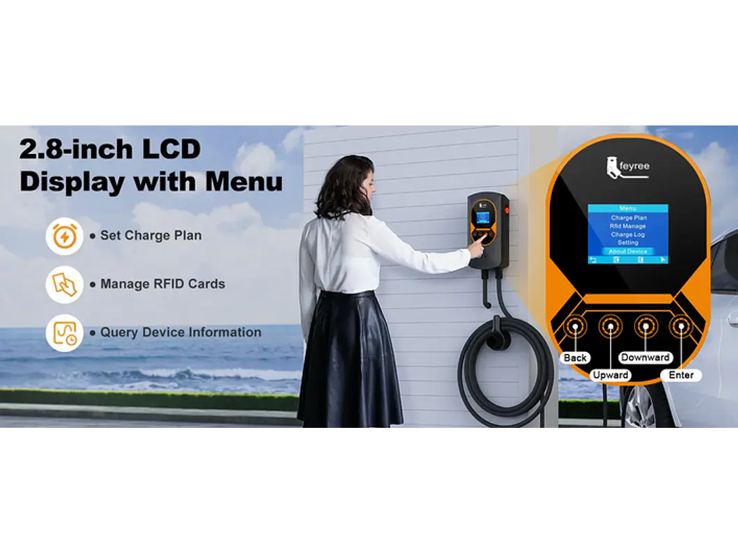 Wallbox 11 kW | 16A | Cabo 5 ou 10m | App Wi-Fi | RFID | Ecrã LCD | DLB - Balanceamento Carga 12