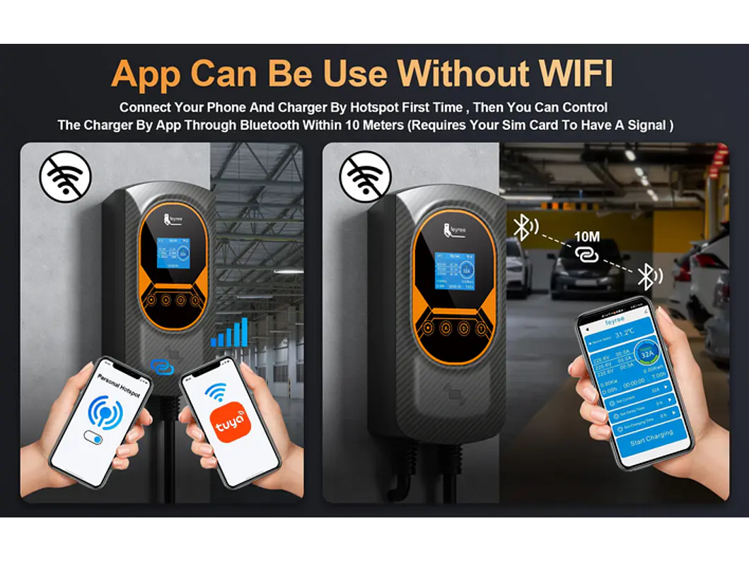 Wallbox 11 kW | 16A | Cabo 5 ou 10m | App Wi-Fi | RFID | Ecrã LCD | DLB - Balanceamento Carga 20