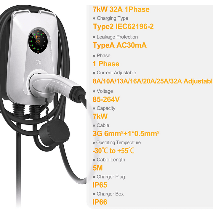 Wallbox Carregador - 7 kw - 32A - C/ CABO Incluido - SEM APP 14