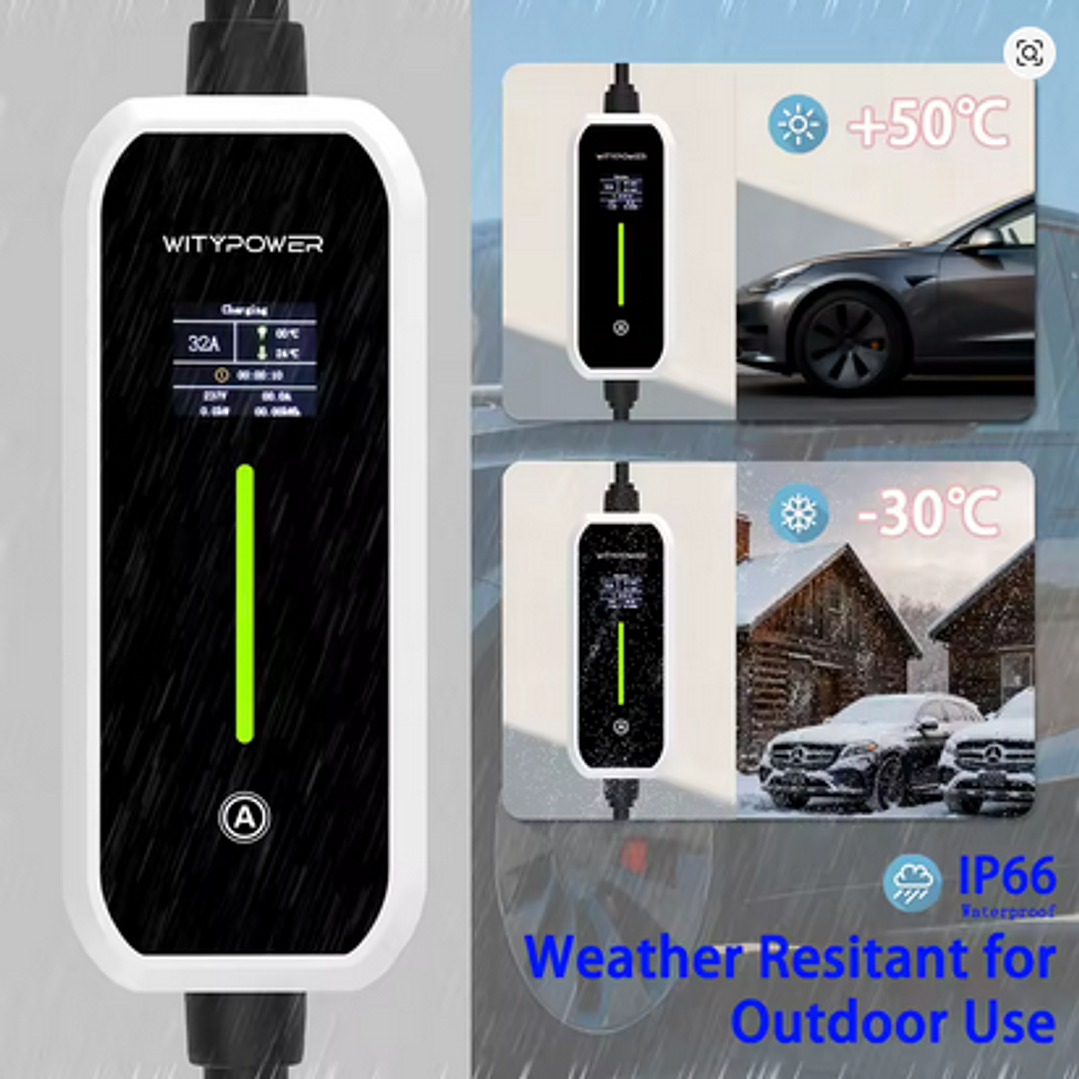 Carregador Portátil 7 kw - 32A - c/ Bolsa Transporte - 5 metros cabo 9