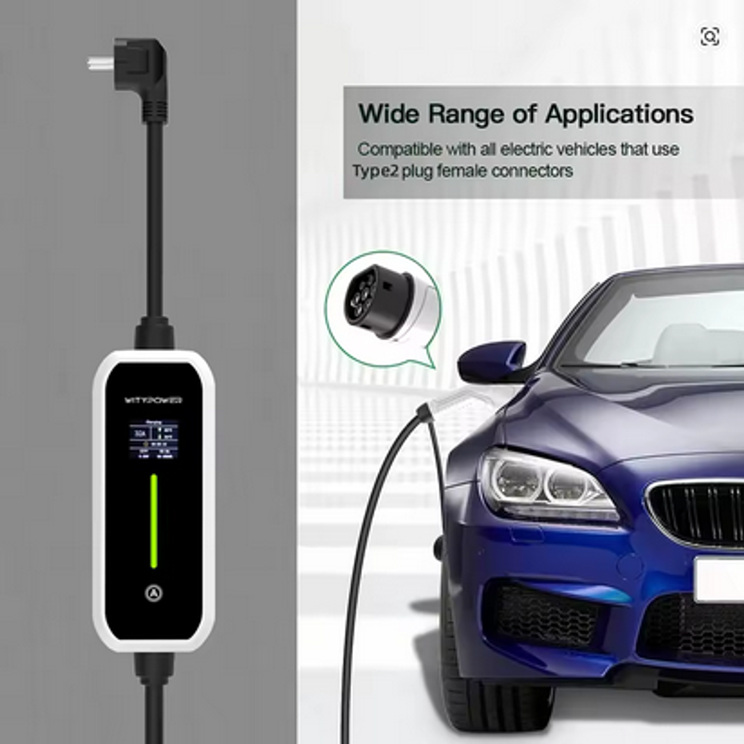 Carregador Portátil 7 kw - 32A - c/ Bolsa Transporte - 5 metros cabo 11