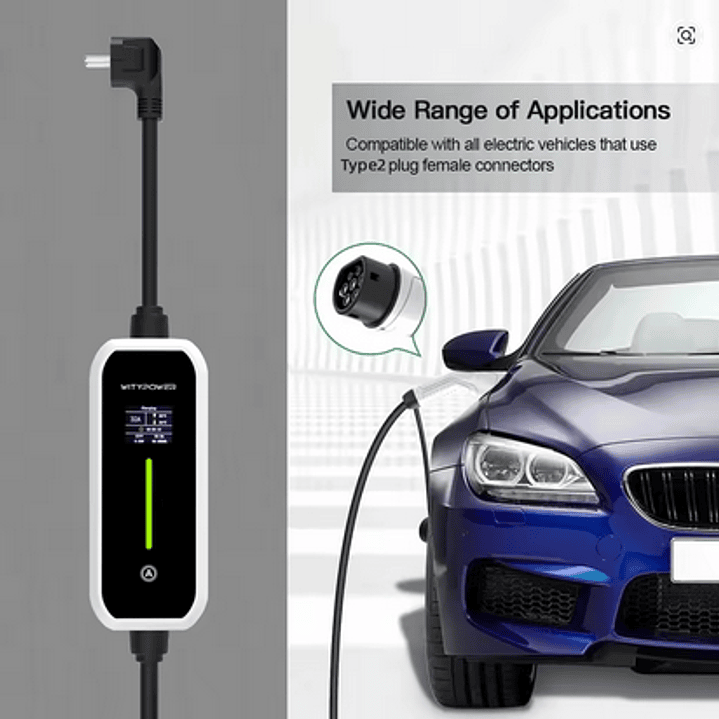 Carregador Portátil 7 kw - 32A - c/ Bolsa Transporte - 5 metros cabo 11