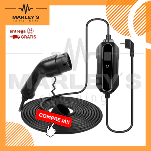 Carregador Portátil 3,5 kW | 16A | Cabo 10 - 15 - 20 Metros