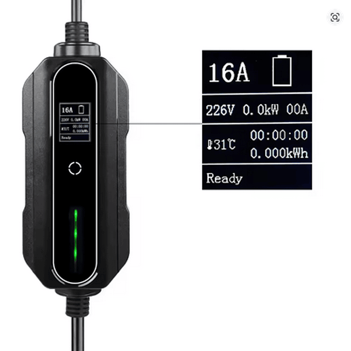 Carregador Portátil 3,5 kw - 16A - 15 ou 20 METROS DE CABO 5