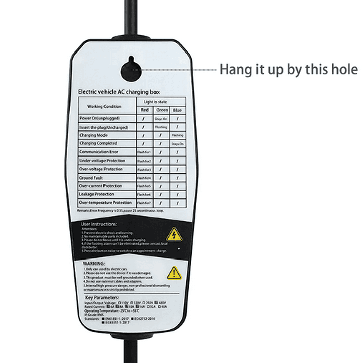 Carregador Portátil Veiculos Eletricos/ Hibridos 11 kw - 16A - 15 METROS DE CABO 3