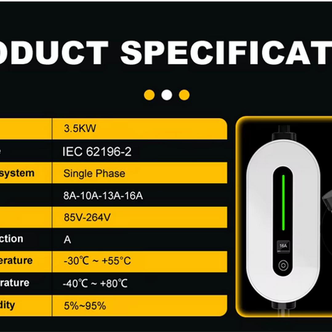 Carregador Portátil Doméstico - 3.5 kw - 16A - 5 METROS CABO  4