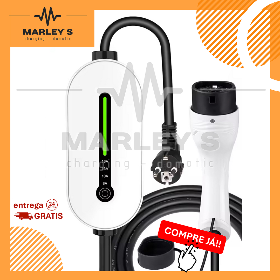 Carregador Portátil Doméstico - 3.5 kw - 16A - 5 METROS CABO  1