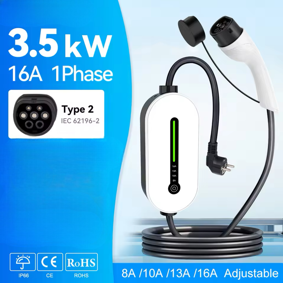 Carregador Portátil Doméstico - 3.5 kw - 16A - 5 METROS CABO  2