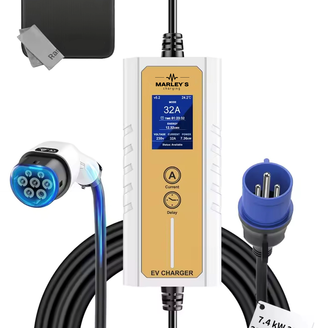 Carregador Portátil 7 kw - 32A - Saco Transporte - 6.5 METROS CABO 2