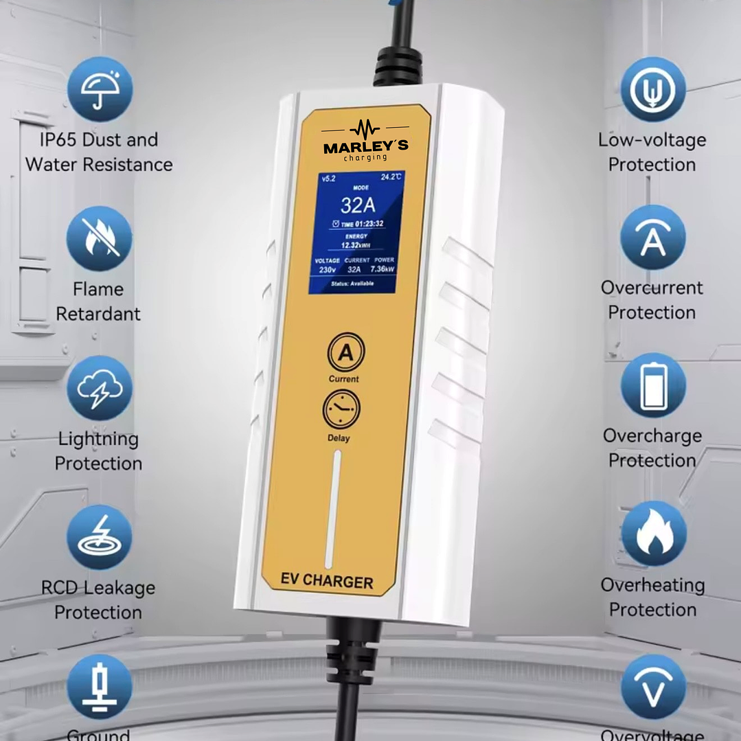 Carregador Portátil 7 kw - 32A - Saco Transporte - 6.5 METROS CABO 9