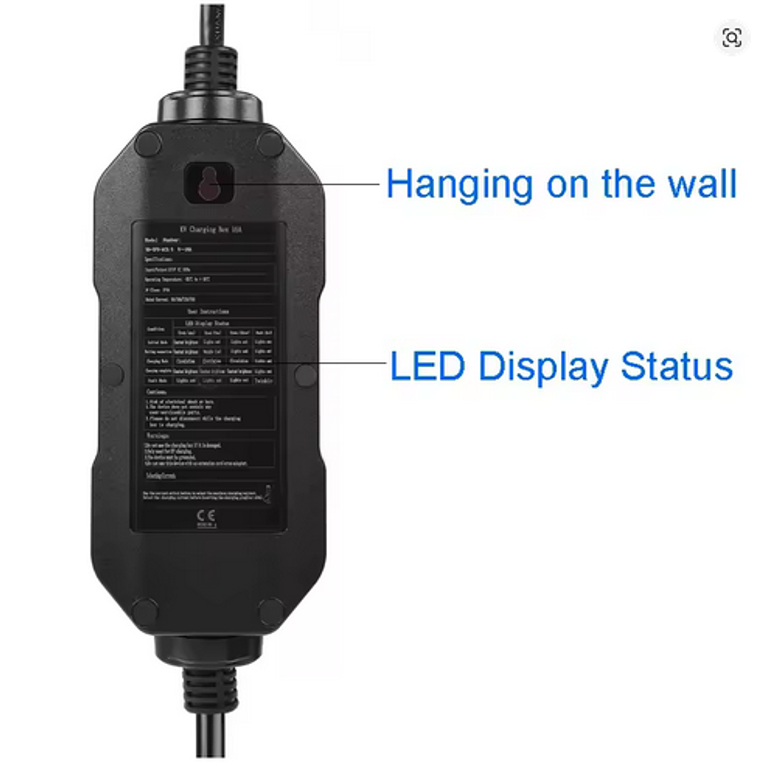 Carregador Portátil 7 kw - 32A - TIPO 2 - 10 METROS CABO 7