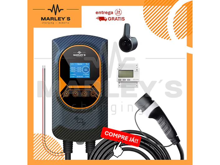 Wallbox 22 kW | 32A | Cabo 5 ou 10m | App | RFID | Ecrã | DLB - Balanceamento Carga 1