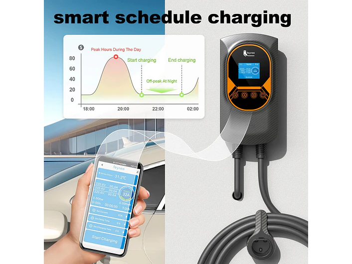 Wallbox 22 kW | 32A | Cabo 5 ou 10m | App | RFID | Ecrã | DLB - Balanceamento Carga 15