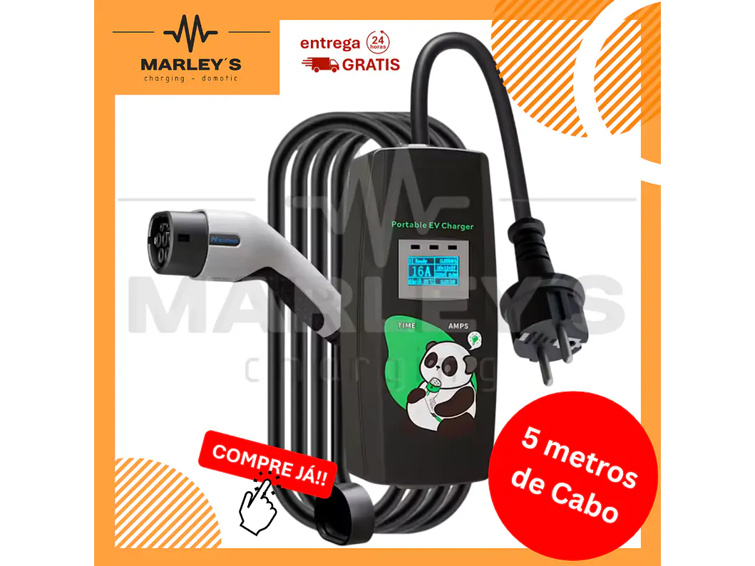 Carregador Portátil 3,5 kW | 16A | 5 Metros | Saco Transporte 1