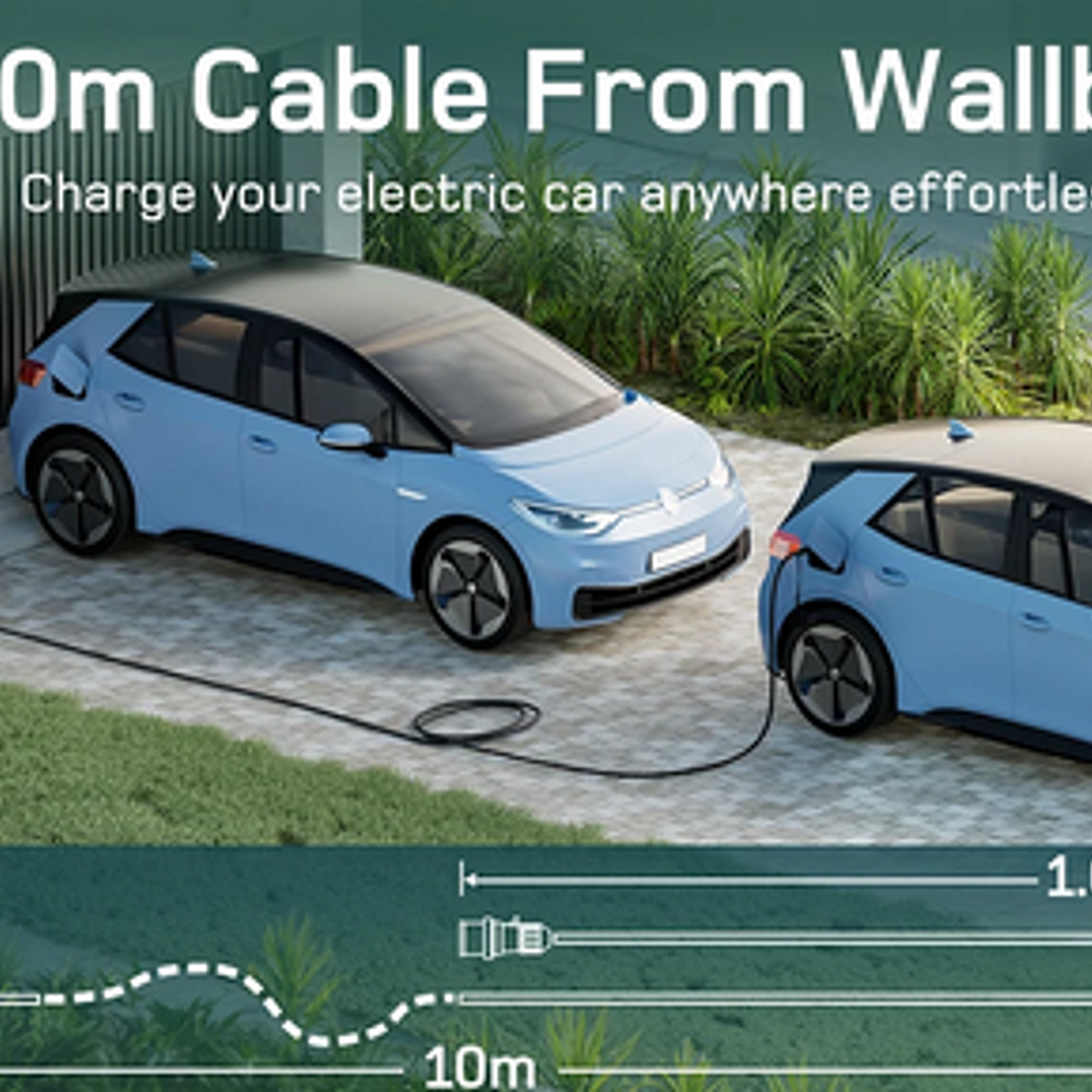 Wallbox Carregador Parede - 11 kw - 16 A - C/ APP WI-FI e Cartões - 10 METROS Cabo 5