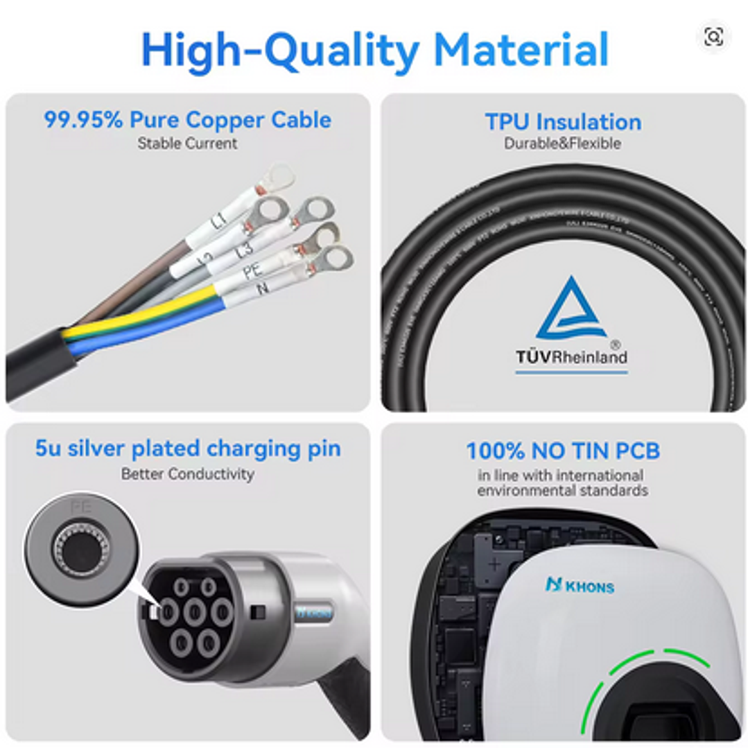 Carregador carros elétricos híbridos - 22 KW - 32A - 3 fases - Tipo2 4