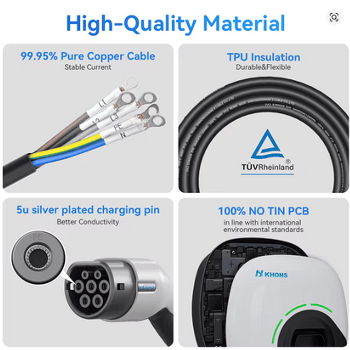 Carregador carros elétricos híbridos - 22 KW - 32A - 3 fases - Tipo2 4