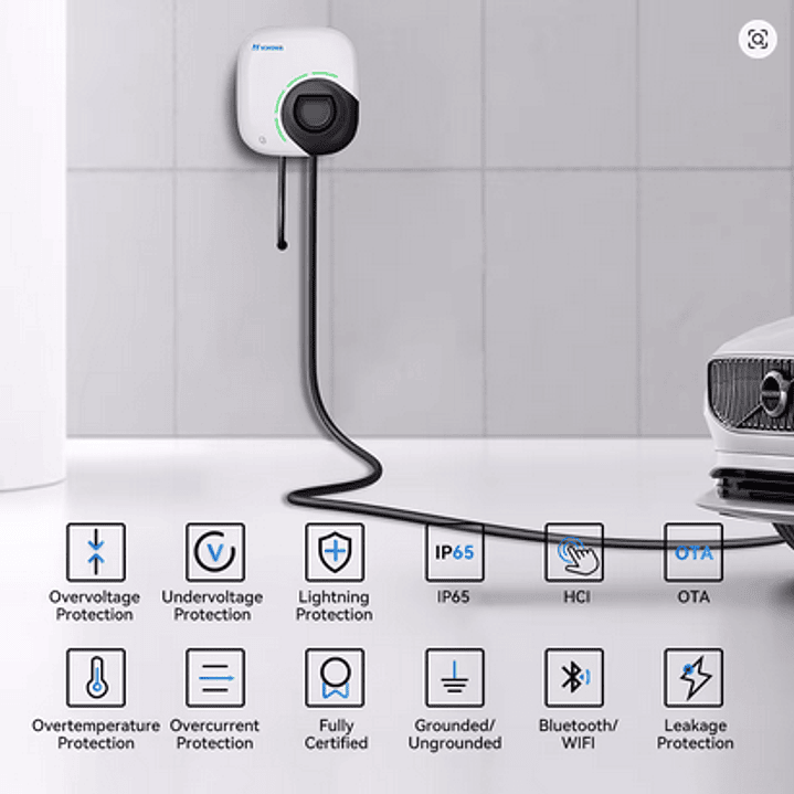 Carregador carros elétricos híbridos - 22 KW - 32A - 3 fases - Tipo2 7