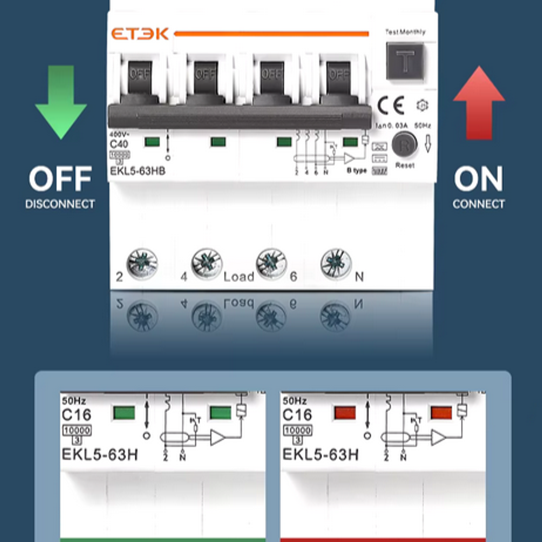 RCBO Diferencial e Disjuntor 2 em 1 - TRIFASICO - 40a - 30 ma - TIPO B 5