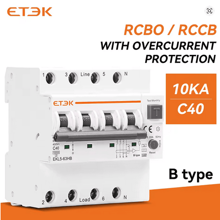 RCBO Diferencial e Disjuntor 2 em 1 - TRIFASICO - 40a - 30 ma - TIPO B 2