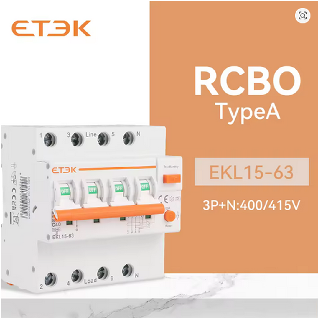 RCBO Diferencial e Disjuntor 2 em 1 - TRIFASICO - 40a - 30 ma - TIPO A 1