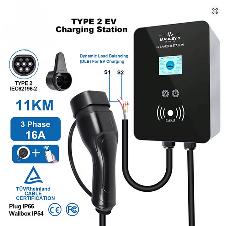 Wallbox Carregador Parede - 11 kw - 16A - Balanceamento Carga - APP e Cartões  2