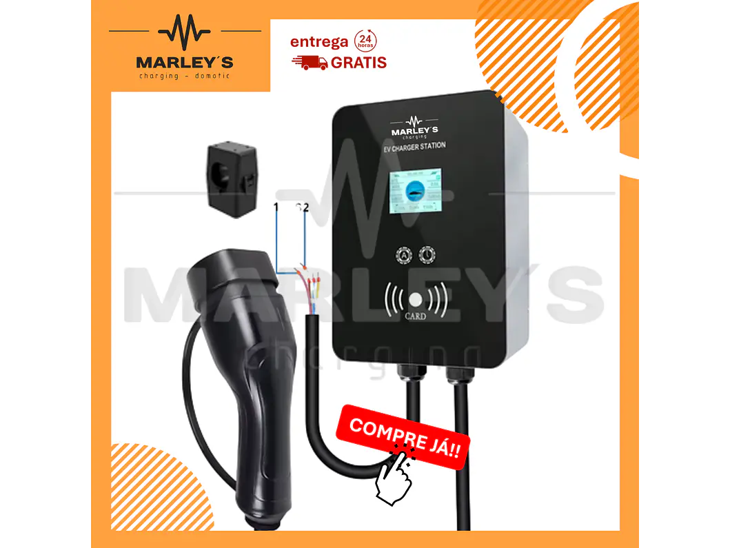 Wallbox 22 kW | 32A | Cabo 5 ou 10m | App | RFID | Ecrã | DLB - Balanceamento Carga 1