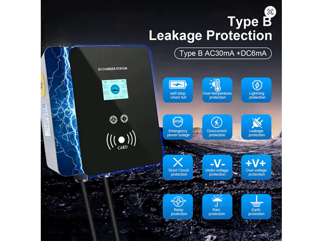Wallbox 22 kW | 32A | Cabo 5 ou 10m | App | RFID | Ecrã | DLB - Balanceamento Carga 5