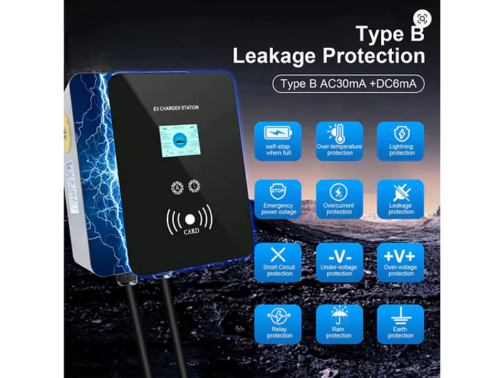 Wallbox 22 kW | 32A | Cabo 5 ou 10m | App | RFID | Ecrã | DLB - Balanceamento Carga 5