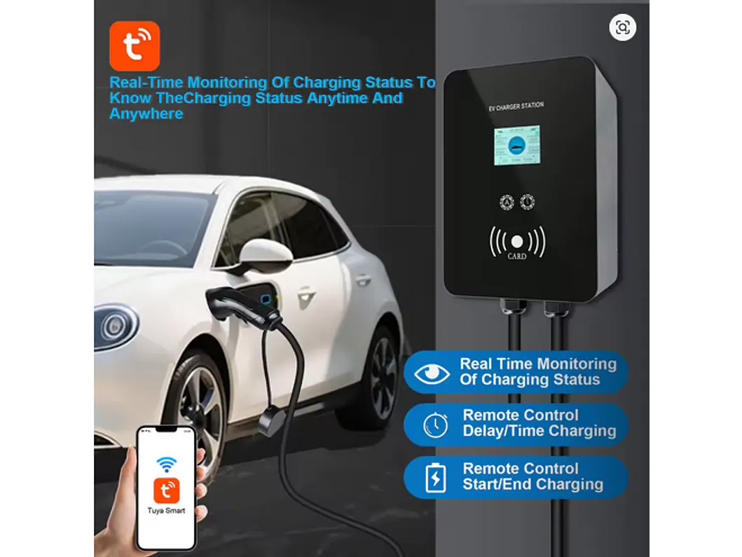 Wallbox 22 kW | 32A | Cabo 5 ou 10m | App | RFID | Ecrã | DLB - Balanceamento Carga 6