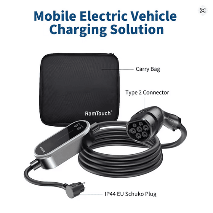 Carregador Portátil 3.7 kw - 16A - Saco Transporte - 6.5 METROS CABO  4