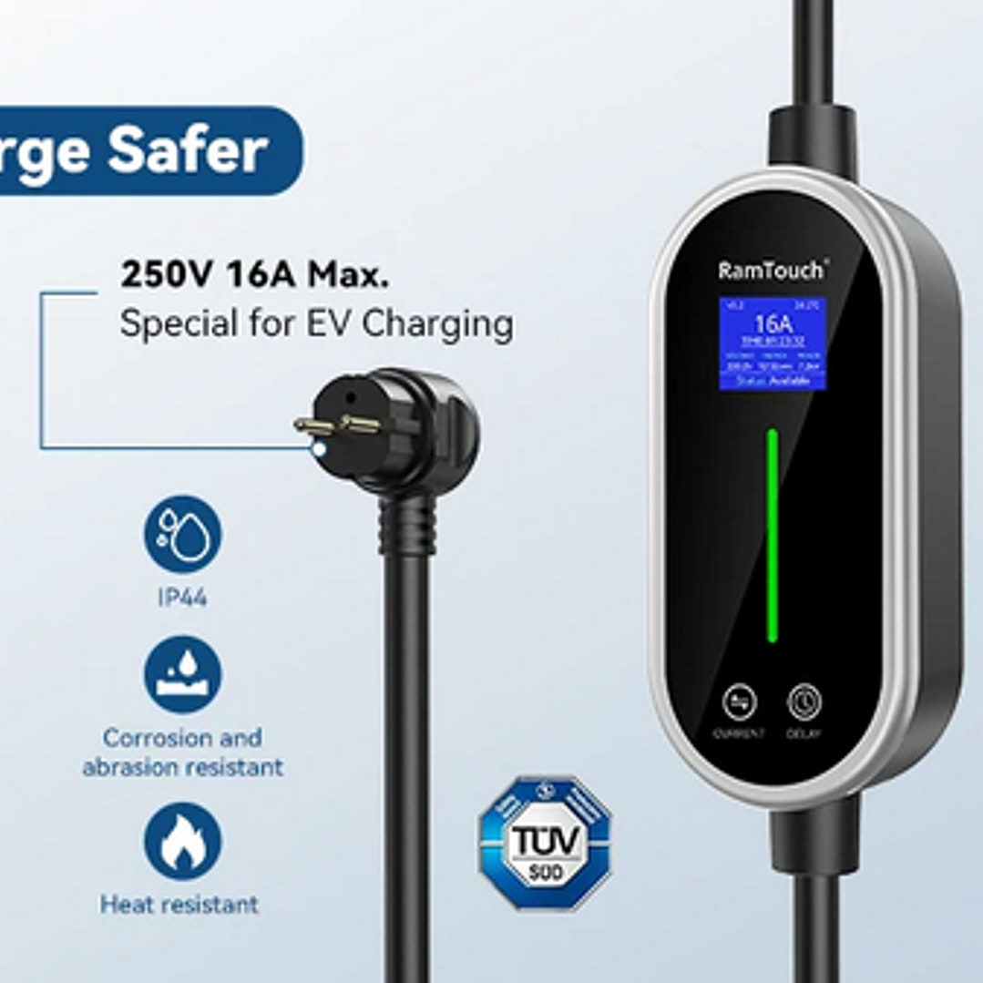 Carregador Portátil 3.7 kw - 16A - Saco Transporte - 6.5 METROS CABO  6