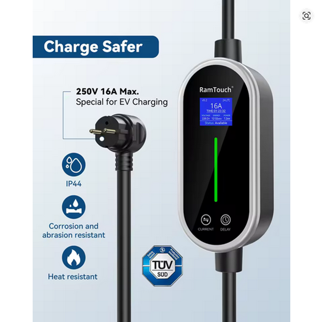 Carregador Portátil 3.7 kw - 16A - Saco Transporte - 6.5 METROS CABO  9